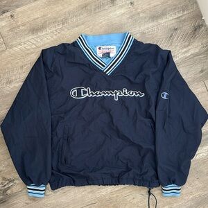 Vintage Oversized Blue Champion Windbreaker Pullover